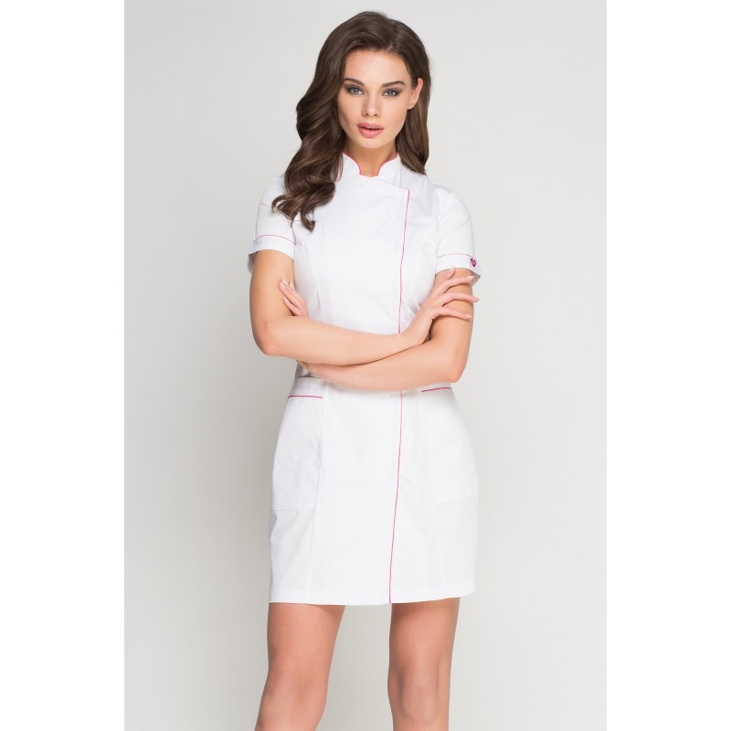 Beauty Dress White-Pink Beauty Dress White - Pink - Image 1